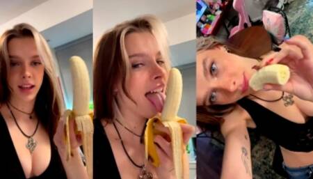 Ashley Matheson Sexy Banana Blowjob Video Leaked