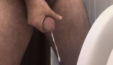 Daddy's Pissing and Quick Masturbation with a Cumshot in the Toilet, After a Work Meeting