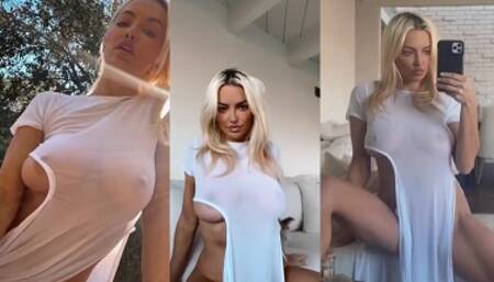 Lindsey Pelas White Transparent Dress Tease Video Leaked