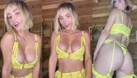 Sara Jean Underwood Sexy Yellow Lingerie Video Leaked