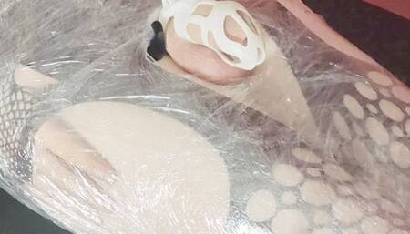 My mummificated Sissy cum with dilatator