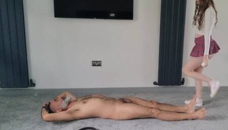 Old Man Gets Bratty Upskirt Tease