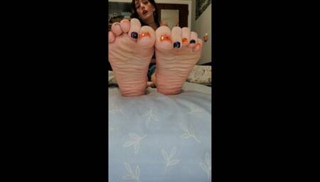 Smother you with my beautiful wrinkled soles