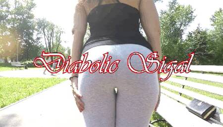 Public Workout in Grey Leggings