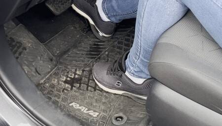 Layla Cranks Away in the SUV