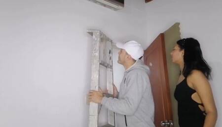Brunette Latina Has Trouble with the Light but Sucks My Cock When I Go Upstairs