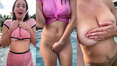 Christina Khalil Nude Striptease Pool Video Leaked