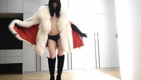 Fucking Fur Queen! Long Passionate Fuck in a Luxury Royal Fur Coat and Leather Gloves