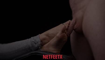 Nice gentle Footjob with cumplay