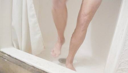 Enjoying a steamy shower