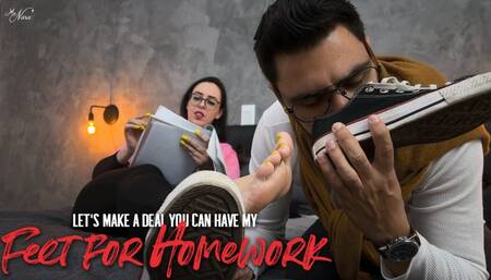 Bully girl Nara blackmail nerdy guy into foot slavery (720 EN-sub)