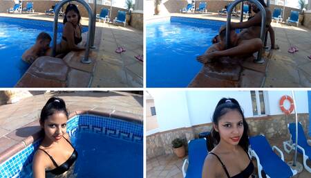 The German Loves to Fuck Me in the Pool, He Loves My Pussy