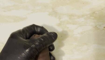 Black Gloves Beautiful Black Cock Stroking To Cum