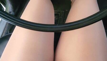 Wagon pumping in tan nylons