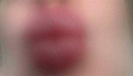 SMEARED LIPSTICK ON MY JUICY LIPS