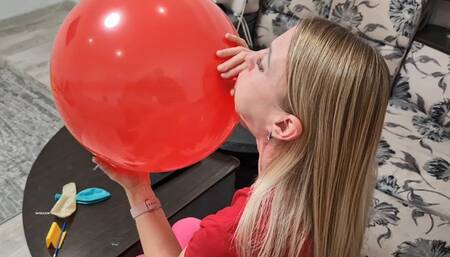 Anet puffs up her cheeks