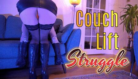 Leather & Satin Couch Lift Struggle (HD mp4)