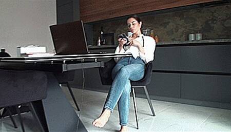 you are wearing tight jeans and a white shirt, where you pee yourself (1920x1080 HD) WMV