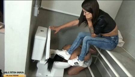Cleaning the bathroom with your tongue (toilet slave girl) by Jessi # SD MOBILE