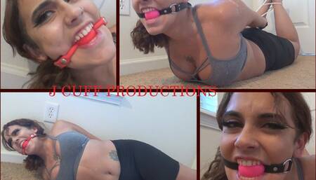 Olivia: Hog cuffed and 2 ball gags!