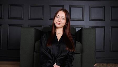 Sexy girl shows her toes in transparent tights, french pedicure, perfect feet - 4k