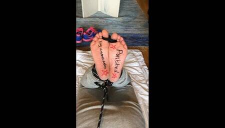 PopcornSolesGirl’s soles get to taste the Wartenberg wheel, then whipped