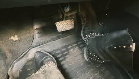 driving a car in leather cowboy boots mov