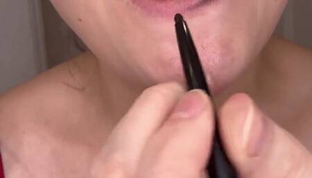 Black Lip Liner And Lipstick Worship