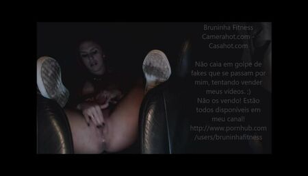 Brazilian girl masturbates inside car - Public Exhibitionism at parking lot