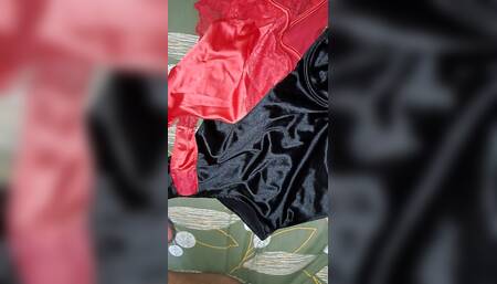Milking My Cum Onto Her Satin Lingerie