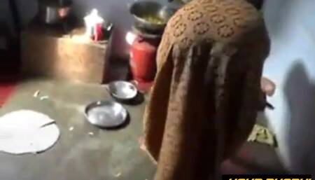 Indian Telugu Cheating Maid Illicit Sex with Me While Cooking in Kitchen