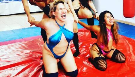 TAG TEAM HUMILLATION JADE AND ARIS VS CANDY & AMBER