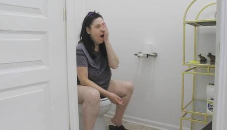 COUGHING WHILE ON THE TOILET EXHAUSTED AT BEDTIME W SINUS PULLING CHAT AND MORE