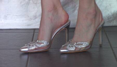 Silver Shiny Heel Shoeplay
