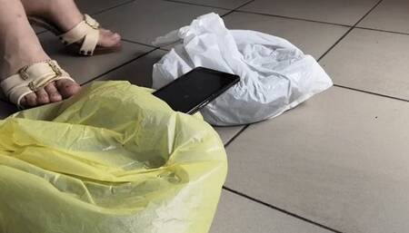 crush fetish phone crush in wooden clogs