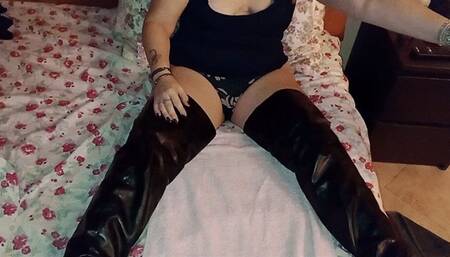 cock juice on a rubber bed