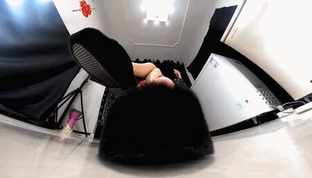 NEW Winter black sponge sole sandals 360VR