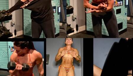 Female Muscle GROWTH • Full Acting, Shirt Ripping, Bikini Workout, Grunting, XXX