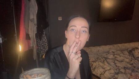 Chain smoking while doing my hair and make up for night out - Custom Video