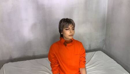 Inmate Sickrox tied on the bed by guard Clem