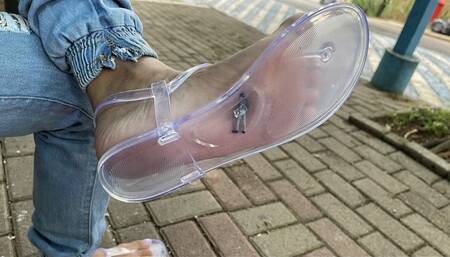 Stuck in plastic sandals