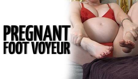 Pregnant Foot Voyeur