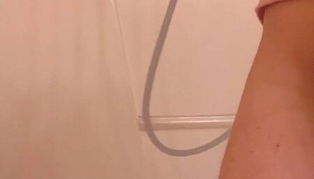 Gingers bathroom enema - release and masturbation