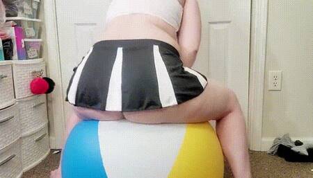 Cheerleader Deflates Big Classic Beach Ball