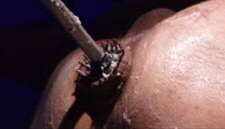 Big rough toilet brush fucks my hole