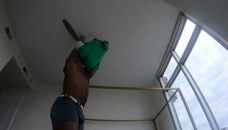 Giant black man farts on tiny roommate POV