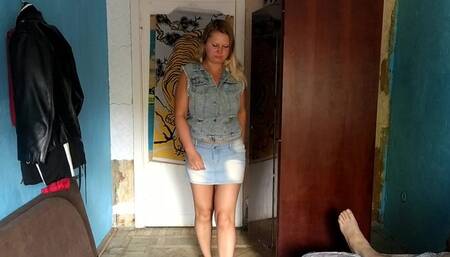 A blonde rides the cock