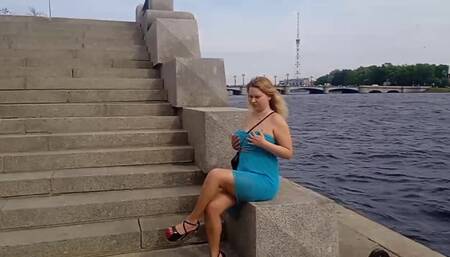 Ass and pussy licking in public