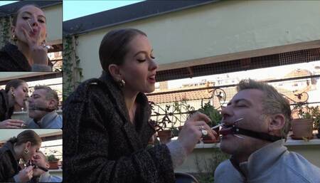 NINA MOROVIC - Your mouth is just my ashtray - Smoking fetish, human ashtray, spitting