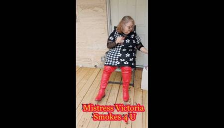 Mistress Victoria Teases you about being her ashtray subby as she smokes wmv